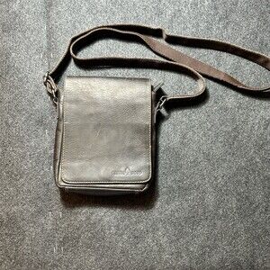 GREENWOOD Messenger Bag Unisex Small Brown Crossbody Adjustable Strap